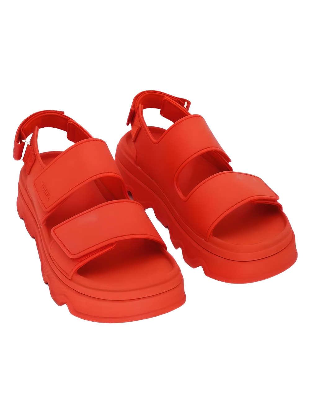 Sorel Kinetic Sunchase Ankle Strap Platform Sandals Crimson Fire Red Size 9M